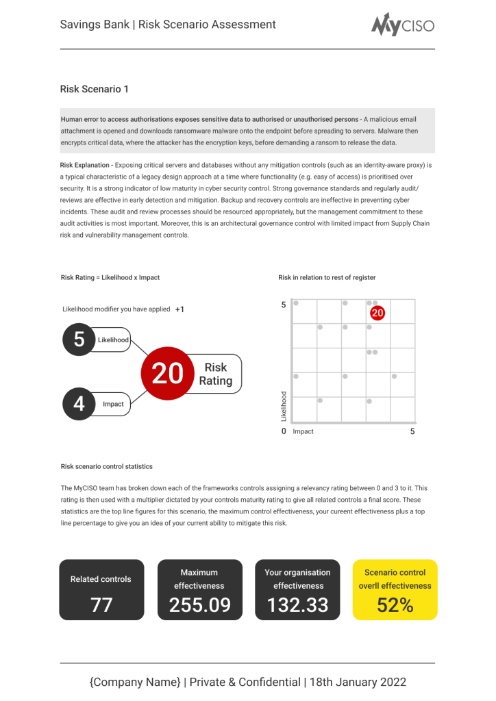 Risk Assessment - Risk scenario detail
